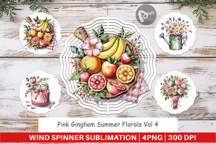Wind Spinner Pink Gingham Summer example image 1