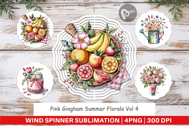 Wind Spinner Pink Gingham Summer