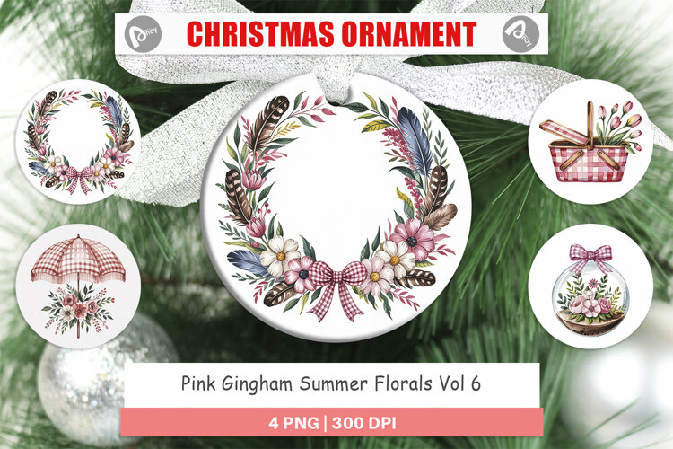 Ornament Pink Gingham Summer example image 1
