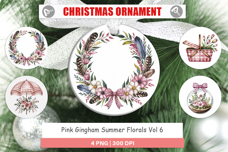 Ornament Pink Gingham Summer