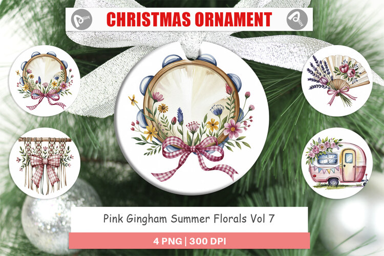 Ornament Pink Gingham Summer example image 1