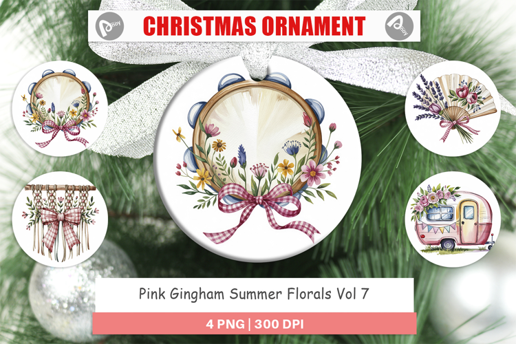 Ornament Pink Gingham Summer