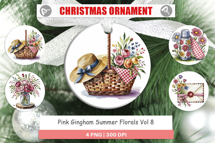 Ornament Pink Gingham Summer example image 1