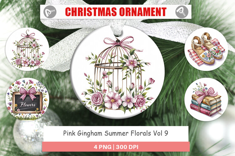 Ornament Pink Gingham Summer example image 1