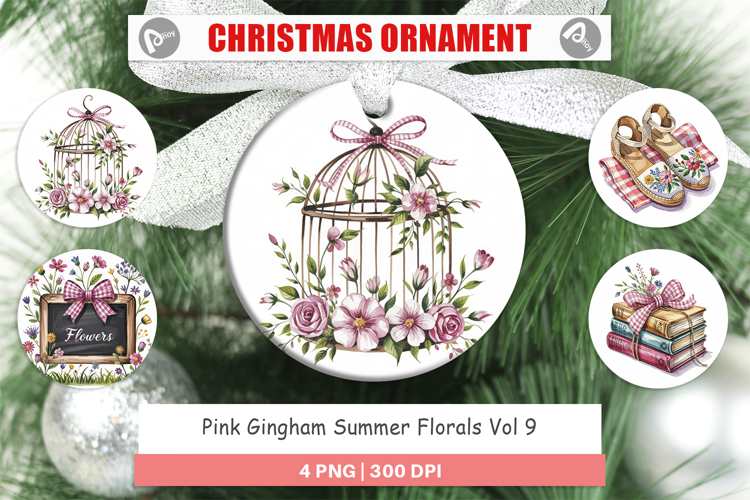 Ornament Pink Gingham Summer