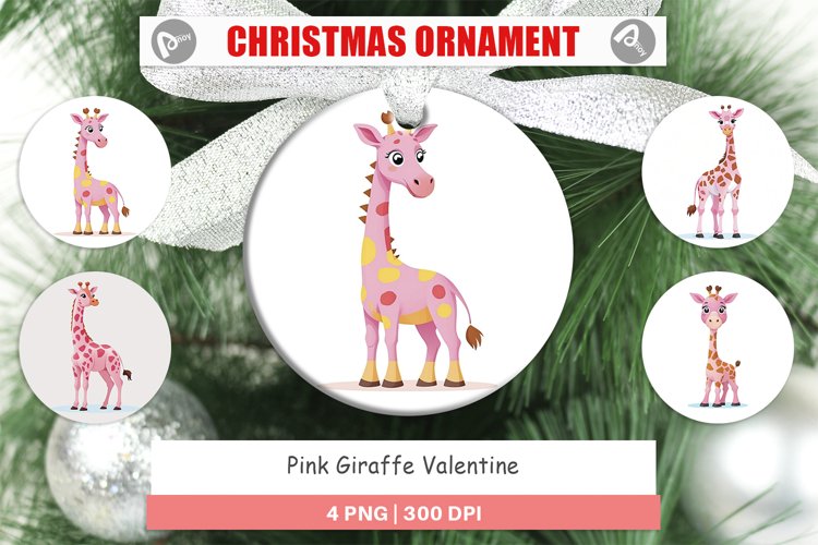 Ornament Pink Giraffe Valentine example image 1