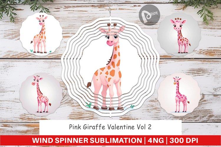 Wind Spinner Pink Giraffe Valentine example image 1