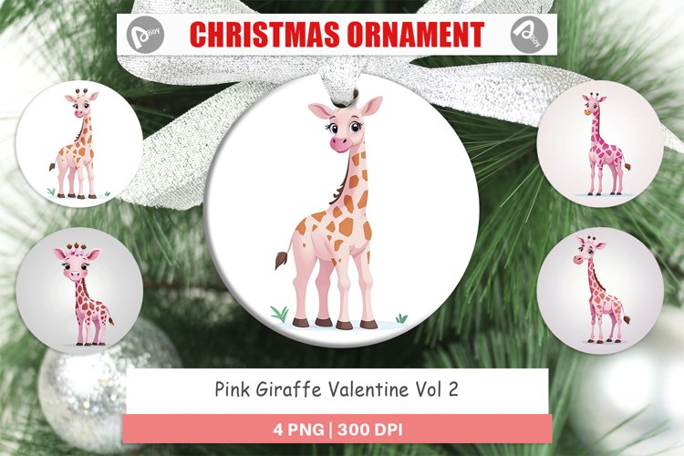 Ornament Pink Giraffe Valentine example image 1