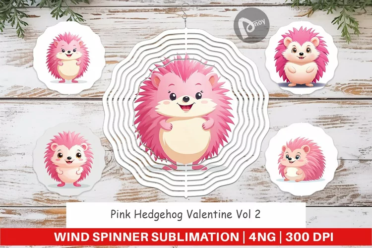 Wind Spinner Pink Hedgehog Valentine