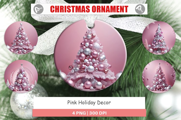 Christmas Ornaments Pink Holiday Decor