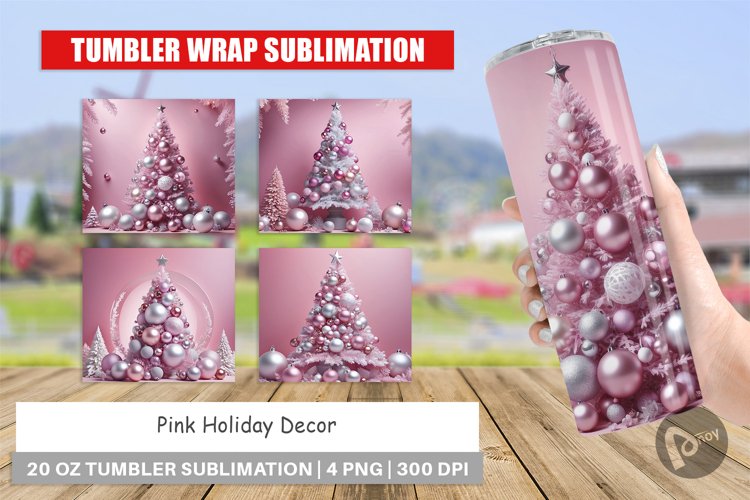 Tumbler Wrap Pink Holiday Decor