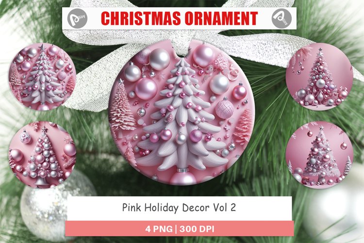 Christmas Ornaments Pink Holiday Decor