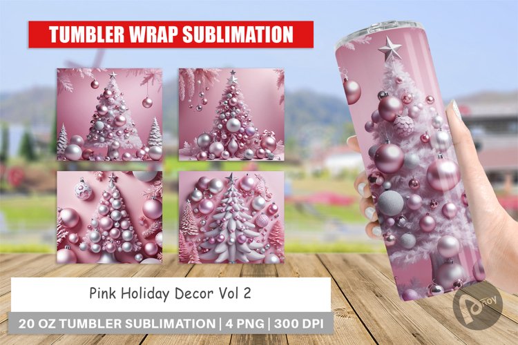 Tumbler Wrap Pink Holiday Decor