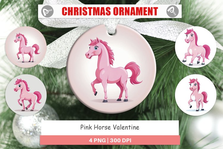 Ornament Pink Horse Valentine example image 1