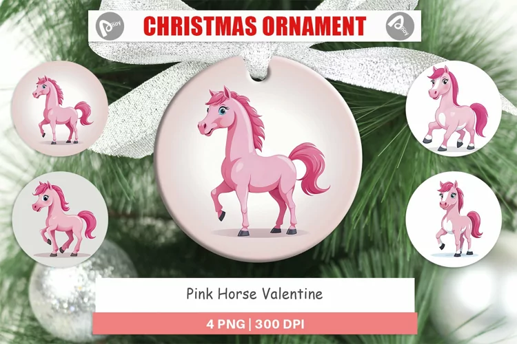 Ornament Pink Horse Valentine
