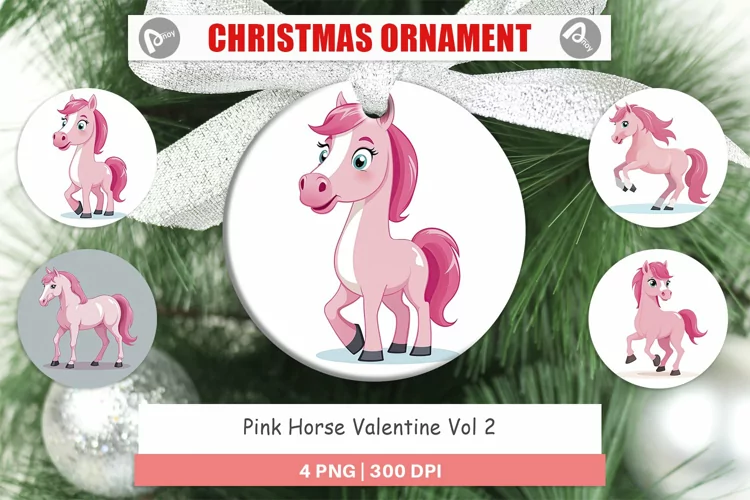 Ornament Pink Horse Valentine
