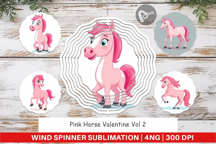 Wind Spinner Pink Horse Valentine