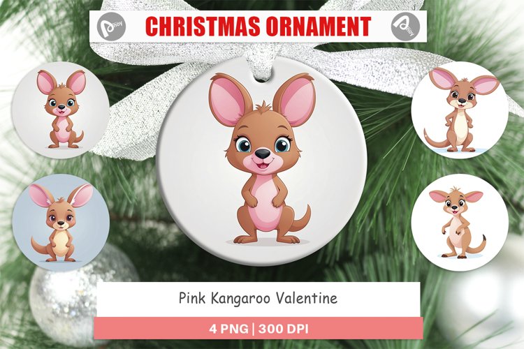 Ornament Pink Kangaroo Valentine example image 1