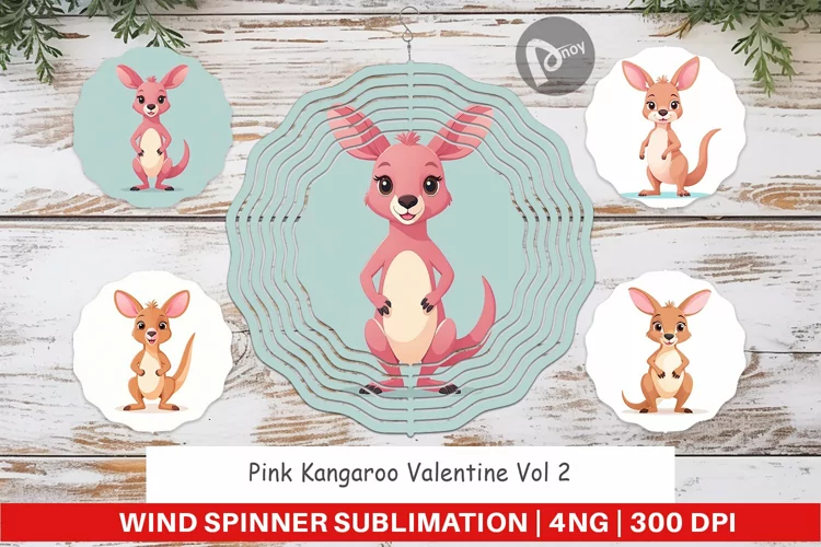 Wind Spinner Pink Kangaroo Valentine