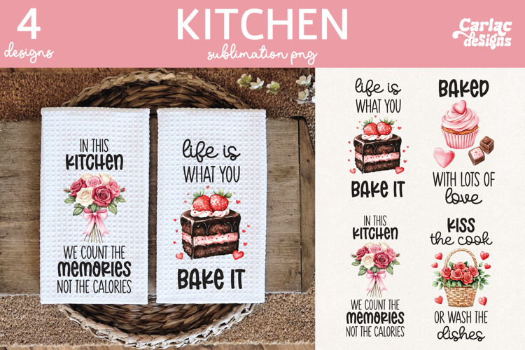 Pink Kitchen Towel Sublimation, Farmhouse Kitchen Towel