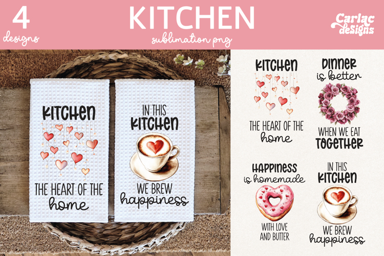 Pink Kitchen Towel Sublimation, Farmhouse Kitchen Towel