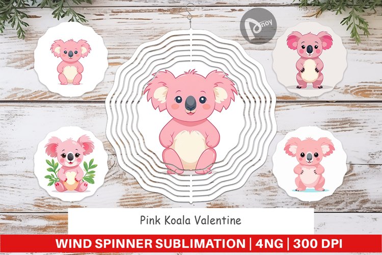 Wind Spinner Pink Koala Valentine example image 1