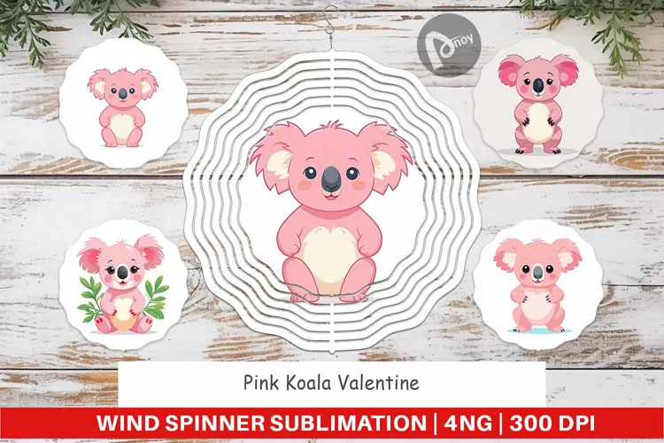 Wind Spinner Pink Koala Valentine