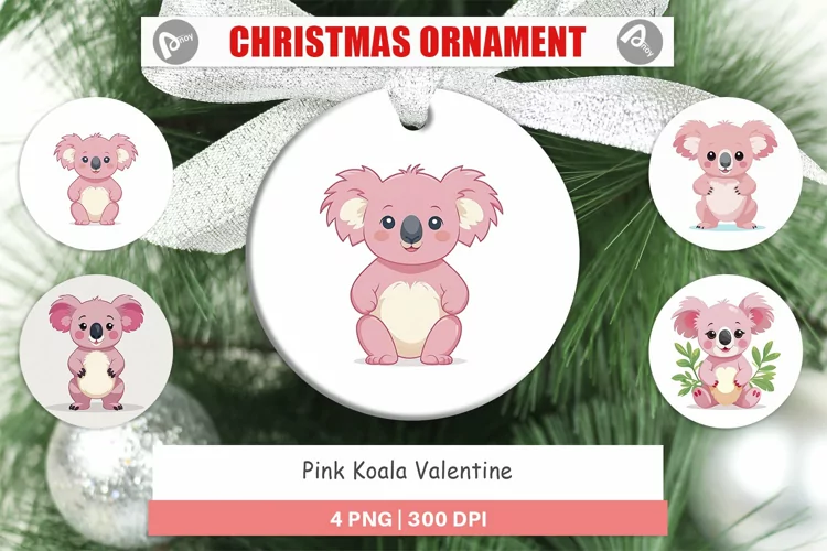 Ornament Pink Koala Valentine