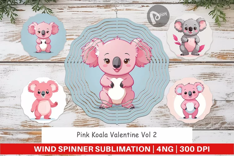 Wind Spinner Pink Koala Valentine