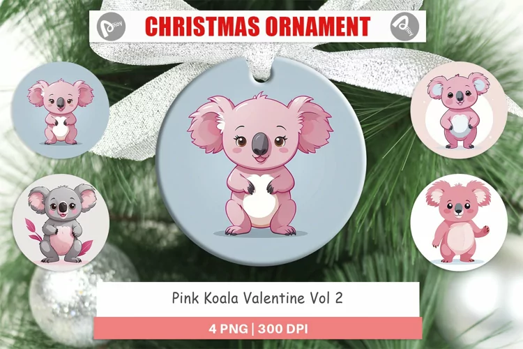 Ornament Pink Koala Valentine