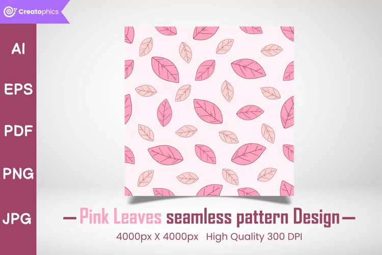 pink seamless leaves pattern and digital paper
