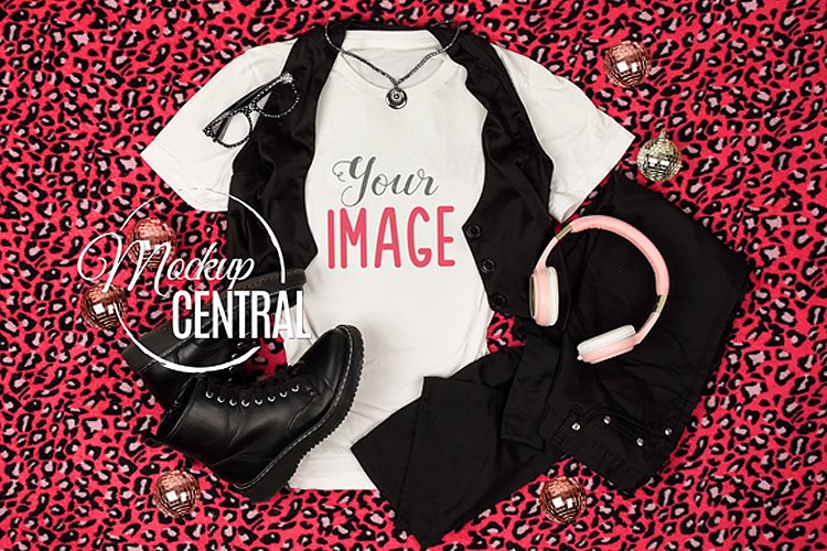 Cool Rocker Princess Emo Girl's T-Shirt Mockup example image 1