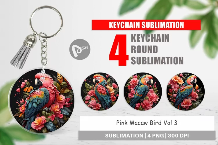 Keychain Macaw Bird