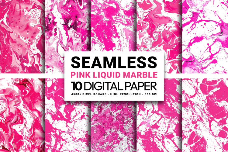 Pink Liquid Marble Digital Paper Pack
