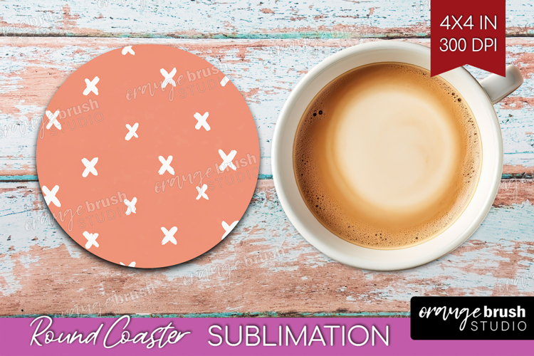 Pink Minimalist Round Coaster - Abstract Modern Coaster PNG