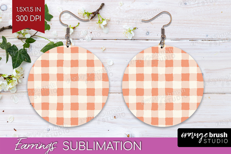 Pink Minimalist Round Earrings - Abstract Modern PNG example image 1