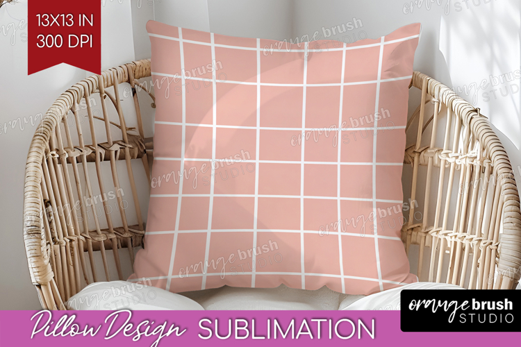 Pink Minimalist Pillow Sublimation - Abstract Modern Pillow