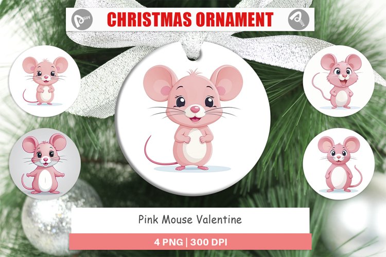 Ornament Pink Mouse Valentine example image 1