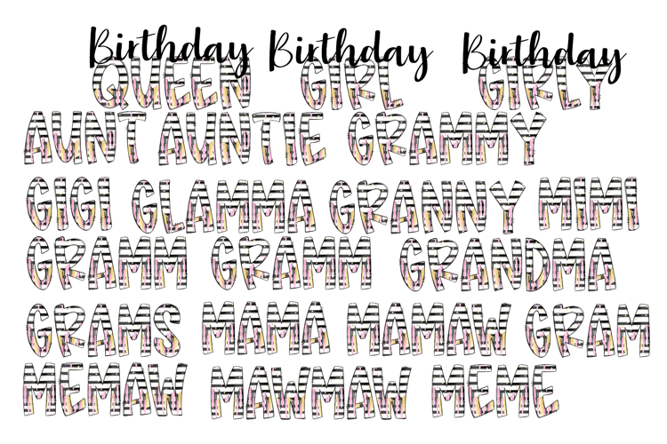 Pink Drip Names Bundle PNGs Only