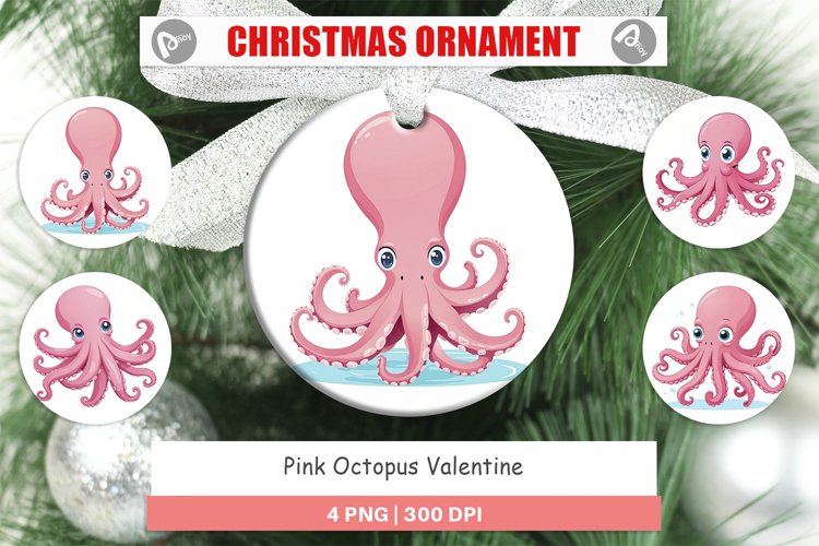 Ornament Pink Octopus Valentine