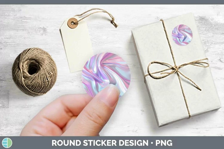 Pink Opalescent Stickers | Round Labels Designs