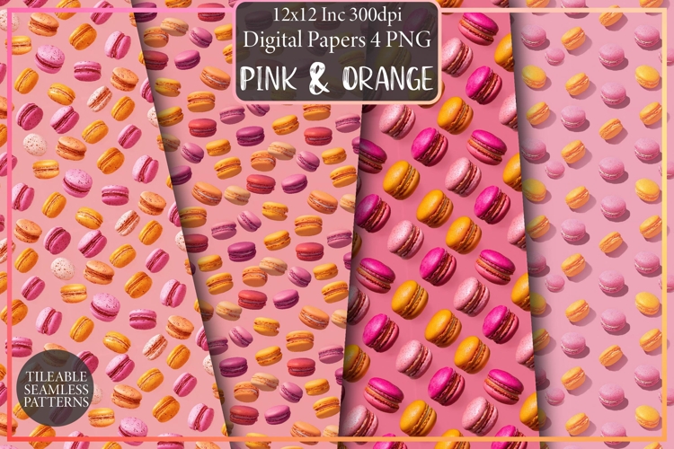 Pink & Orange Macarons Patterns