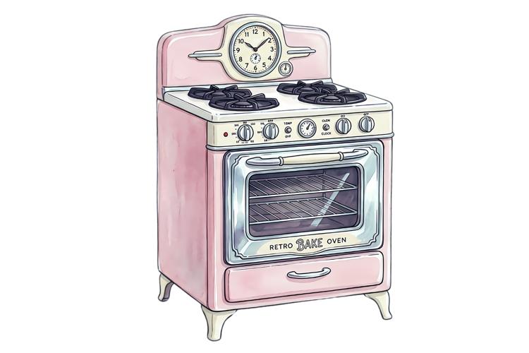 Pink Oven Png| Pink Baking Png example image 1