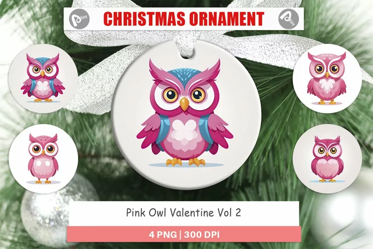 Ornament Pink Owl Valentine