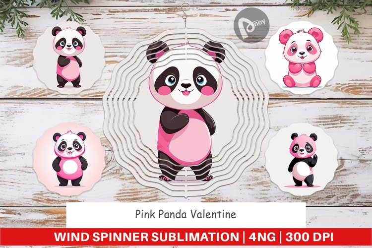 Wind Spinner Pink Panda Valentine example image 1