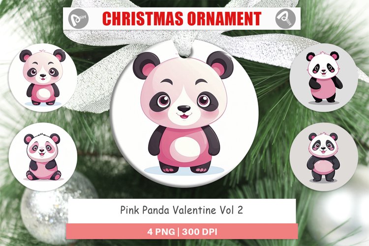 Ornament Pink Panda Valentine
