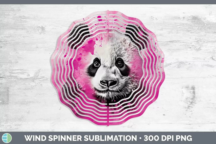 Pink Panda Wind Spinner Sublimation Spinner Designs
