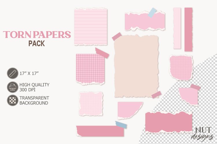 Pink Torn Paper Scrapbook Valentines day scrapbooking example image 1