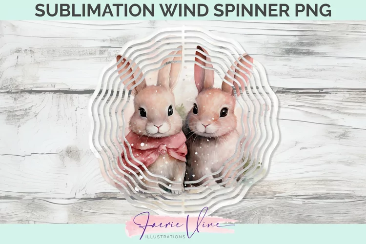 Rabbits Sublimation Wind Spinner