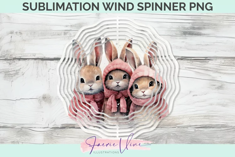 Rabbits Sublimation Wind Spinner